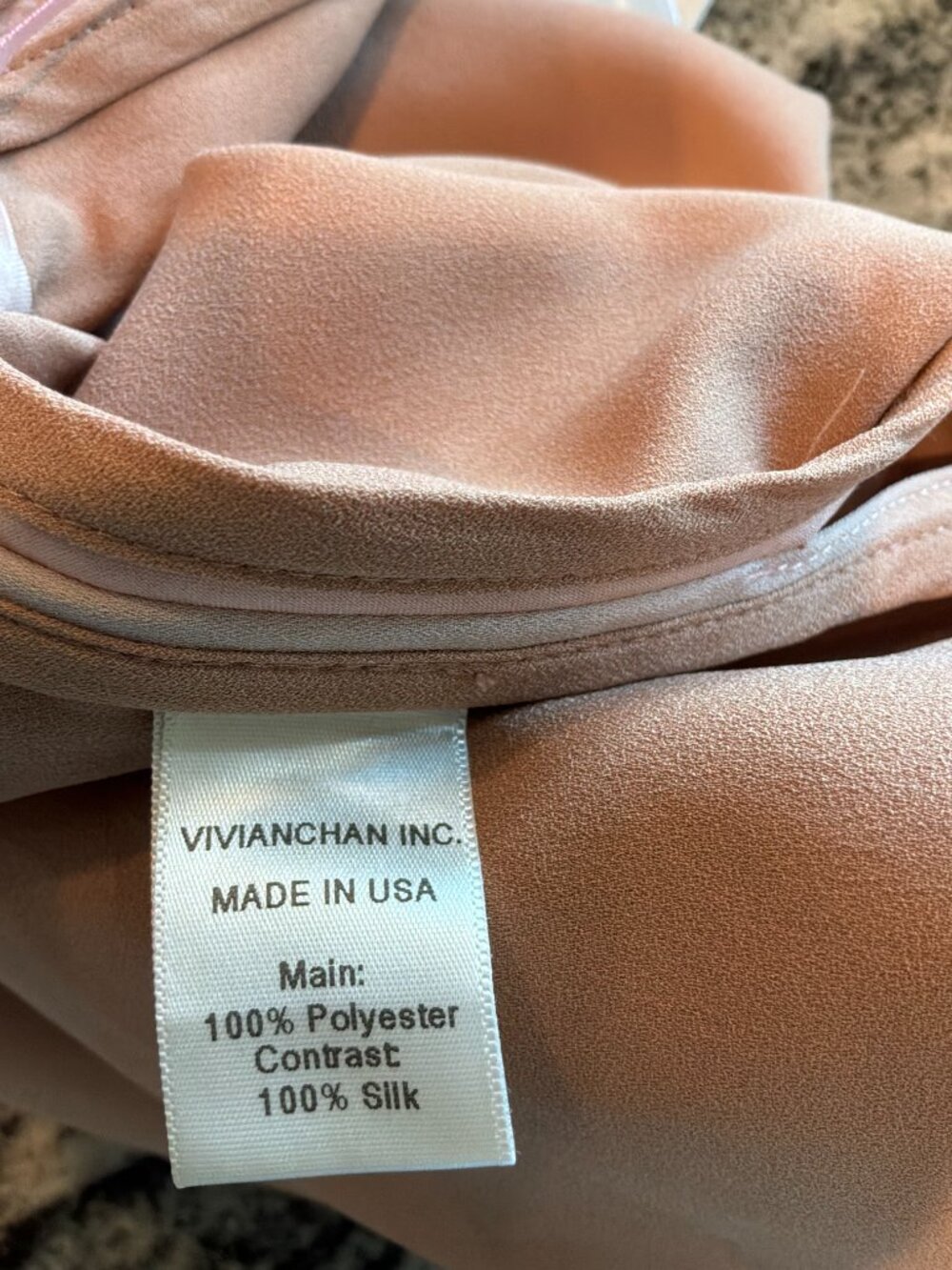 NWT Vivian Chan Craner dusty pink, wide leg, silk side seam dress pants size 28 - Picture 8 of 9